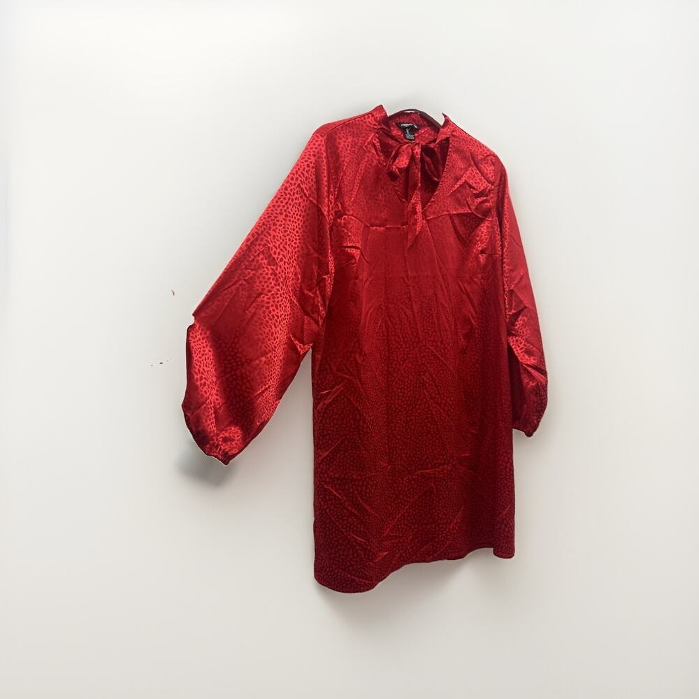 Vintage 90’s Red Puff Balloon Sleeve Midi Romantic Cottagecore Dress Size L